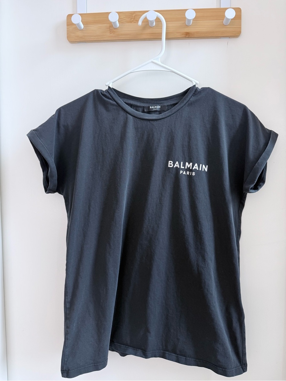 Balmain Black Logo Label Tee